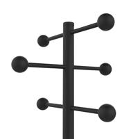 Unilux kapstok Access, hoogte 175 cm, 6 kledinghaken, met parapluhouder, zwart met hout - thumbnail