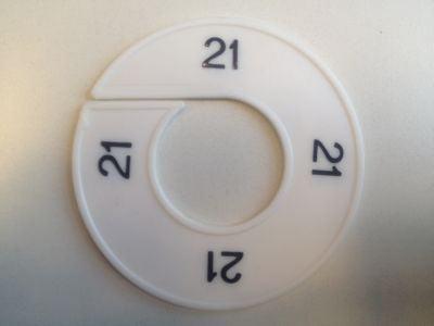 Maatring 9cm wit/zwart 21