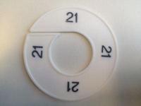 Maatring 9cm wit/zwart 21 - thumbnail