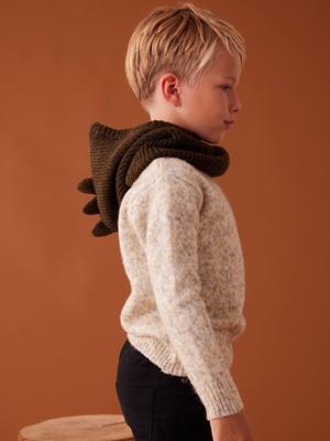 Bivakmuts dino voor jongens kaki