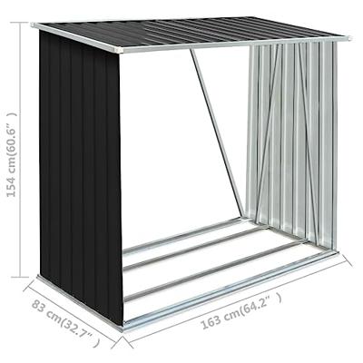 Haardhoutschuur 163x83x154 cm gegalvaniseerd staal antraciet - thumbnail