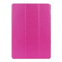 Silk structuur Frosted PC Back Shell Smart Cover lederen hoesje met houder en slaap functie voor iPad Air 2(roze) - thumbnail