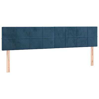 Boxspring met matras fluweel donkerblauw 180x200 cm