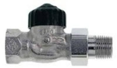 Heimeier radiatorafsluiter recht 1/2 inch vernikkeld