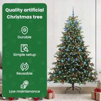 VidaXL Kunstkerstboom groen 210 cm pvc en metaal en plastic - thumbnail