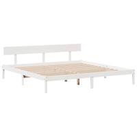 Bedframe zonder matras massief grenenhout wit 200x200 cm - thumbnail
