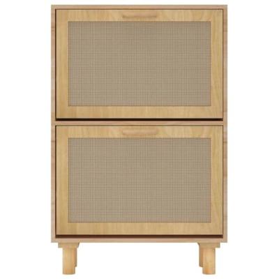 VidaXL Schoenenkast 52x25x80 cm bewerkt hout & natuurlijk rattan bruin