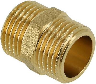 Bonfix messing dubbele nippel - 3/8 Buitendraad