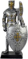 Beeld Ridder en Hellebaard en Schild Handgeschilderd (12 cm) - thumbnail