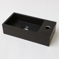 INK Versus Fontein Quartz Met Kraangat Rechts Zwart 36x18x9cm - thumbnail