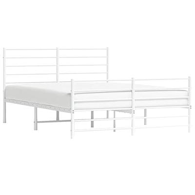 Bedframe met hoofd- en voeteneinde metaal wit 140x190 cm Bedframe met hoofd- en voeteneinde metaal wit 140x190 cm