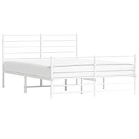 Bedframe met hoofd- en voeteneinde metaal wit 140x190 cm - thumbnail