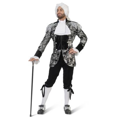 Zilver Zwarte Barok Kostuum Premium