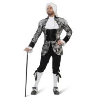 Zilver Zwarte Barok Kostuum Premium - thumbnail