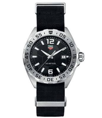 Horlogeband Tag Heuer WAZ1015 / BC0887 Canvas Zwart 21.5mm