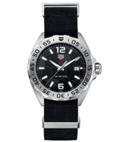 Horlogeband Tag Heuer WAZ1015 / BC0887 Canvas Zwart 21.5mm - thumbnail