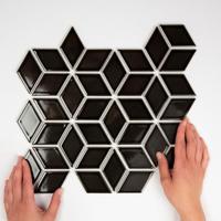 Mozaïek Paris 26.6x30.5 cm Geglazuurd Porselein, Cubic En Glanzend Zwart The Mosaic Factory - thumbnail