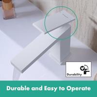 Hansgrohe Tecturis E ééngreeps wastafelkraan 110 met PopUp trekwaste, mat wit - thumbnail