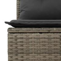 9-delige Loungeset met kussens poly rattan grijs - thumbnail