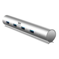 Hub USB Woxter PE26-142 Wit Zilverkleurig Aluminium (1 Stuks) - thumbnail