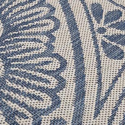 Buitenkleed met patroon platgeweven 80x150 cm blauw Buitenkleed met patroon platgeweven 80x150 cm blauw