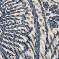 Buitenkleed met patroon platgeweven 80x150 cm blauw - thumbnail