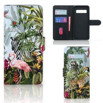 Telefoonhoesje | Met pasjeshouder | voor Samsung Galaxy S10 Jungle Telefoonhoesje | Met pasjeshouder | voor Samsung Galaxy S10 Jungle