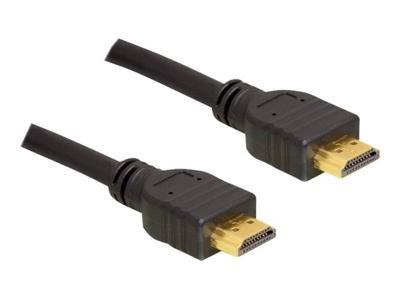 Delock 84407 HDMI-kabel HDMI Aansluitkabel HDMI-A-stekker 2 m Zwart Rond, Afgeschermd, Vergulde steekcontacten, Verdraaid