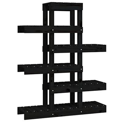 VidaXL Plantenstandaard 85x25x109,5 cm massief grenenhout zwart