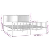 Bedframe met hoofd- en voeteneinde metaal zwart 183x213 cm - thumbnail