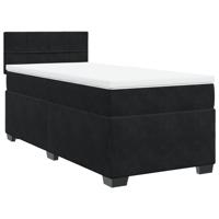 Boxspring met matras fluweel zwart 90x190 cm - thumbnail