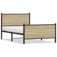 Bedframe hoofd- en voeteneinde metaal sonoma eiken 100x200 cm - thumbnail