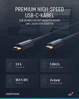goobay Clicktronic USB-C stekker naar USB-C stekker Premium kabel/USB 3.2 Gen 1 / Type C snellaadkabel tot 15W / max. overdrachtssnelheid 5 Gbit/s/USB C datakabel voor USB-apparaten, 2m - thumbnail