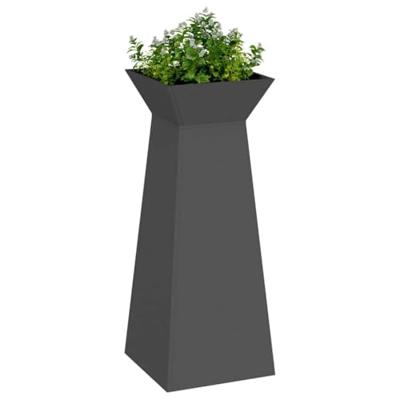 Pilaar Plantenbak 2 pcs Zwart 40 x 40 x 100 cm Staal