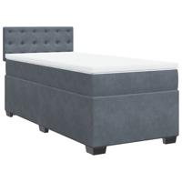 Boxspring met matras fluweel donkergrijs 140x200 cm - thumbnail
