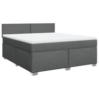 Boxspring met matras stof donkergrijs 180x200 cm - thumbnail