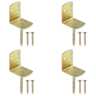 Hekpaneelbeugels 4 st L-vorm gegalvaniseerd metaal Hekpaneelbeugels 4 st L-vorm gegalvaniseerd metaal