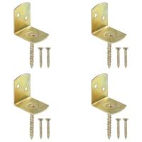 Hekpaneelbeugels 4 st L-vorm gegalvaniseerd metaal - thumbnail