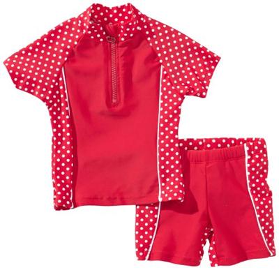 Playshoes tweedelige zwemsuit Stippen Rood Wit-74-80