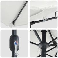 Tuinparasol Zand 385 x 209 x 244 cm Stof - thumbnail
