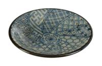 Mashiko Sojasaus Schaal Blauw/Groen - 9.5 x 2cm - thumbnail