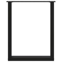 Salontafelpoten 2 st U-vormig 60x(72-73) cm staal zwart - thumbnail