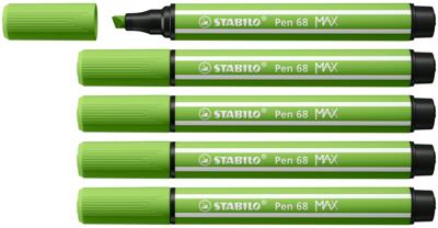 Viltstift stabilo pen 68/33 max lichtgroen | 5 stuks