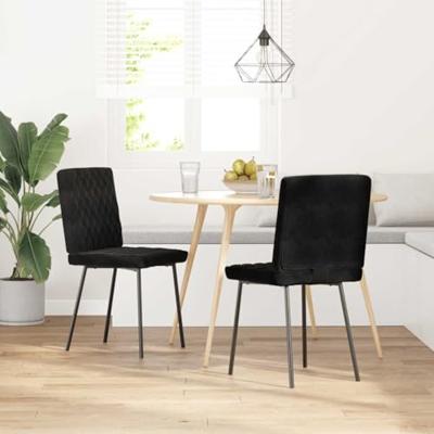 Eetkamerstoelen 2 st fluweel zwart