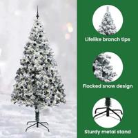 Kunstkerstboom met 300 LED Wit 240 cm PVC en Staal en Kunststof - thumbnail