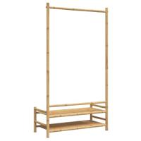 Kledingrek met schappen 103x40x183 cm bamboe - thumbnail