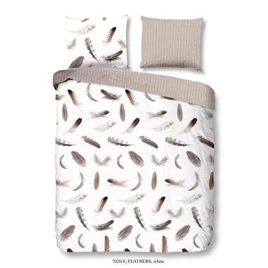 Good Morning Dekbedovertrek "veren" - Wit - (240x200/220 cm) - Katoen Flanel Good Morning Dekbedovertrek "veren" - Wit - (240x200/220 cm) - Katoen Flanel
