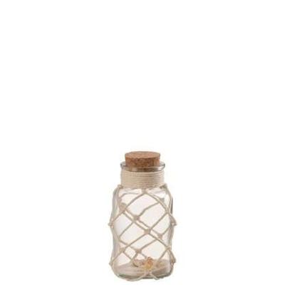 J-Line Decoratie Vaas Sand Schelpen Glas Transparent Small J-Line Decoratie Vaas Sand Schelpen Glas Transparent Small