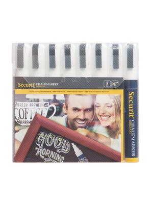 Securit krijtmarker medium, etui van 8 stuks, wit