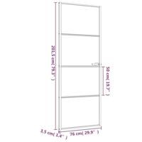 Binnendeur smal 76x201,5 cm gehard glas en aluminium zwart - thumbnail